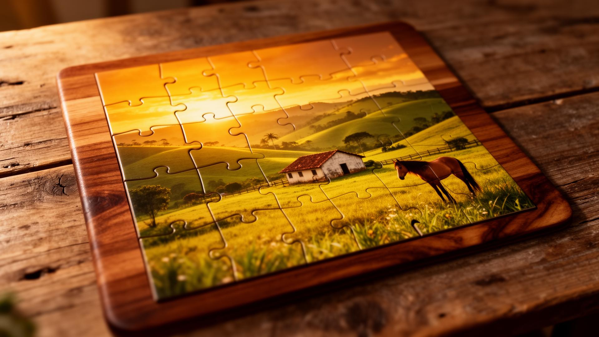 Quebra-cabeça personalizado com cena do agro